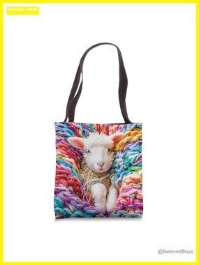 Knitting Pattern Crochet Colorful Yarn Sheep Lamb Tote Bag